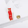 Broche de Metal para Passar em Provas, Vermelho Chinês de Incentivo para Provas, Broche de Formatura