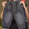 Jeans de Moda para Niños, Nuevos de Primavera y Otoño, Sueltos, Elegantes, de Gran Venta, con Cintura Elástica para Niños Mayores