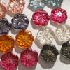 Parche de resina de textura de flor colorida de 20 mm, alta transparencia, simple, versátil, joyería de moda, material para accesorios DIY para mujer, venta al por mayor