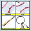 Kit de llavero acrílico de béisbol y sóftbol con mini bate de madera de 7,5 cm.
