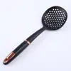 Exclusivo transfronteiriço: Conjunto de utensílios de cozinha de nylon de nove peças com cabos banhados a ouro rosa, incluindo conchas de sopa e espátulas, para uso na cozinha