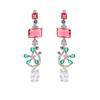 Aretes de Moda Transfronteriza Europea y Americana Temperamento Largos Flor Diseño de Zirconia Degradada Sentido del Diseño Aretes de Aguja de Plata s925 para Mujer