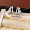 Aretes de Aguja Plateada con Incrustaciones de Circonita, Diseño de Estrella de Tres Capas, Estilo Exquisito y Elegante, Aretes Claros y Refinados, Sensación de Lujo Ligero y Gama Alta, Venta al por Mayor