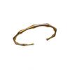 Pulseira Aberta de Bambu Elegante e Simples, Anel Liso Dourado, Sensação de Luxo, Pulseira que Não Desbota, Versátil e Ajustável, Atacado