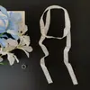 Bufanda Larga Estrecha de Encaje Blanco para Mujer, Nuevo Estilo Primavera Temprana, Diadema de Gama Alta, Cinturón, Corbata de Cuello, Accesorio de Protección para el Cuello