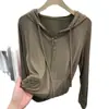 Sudadera Cardigan Fina Suave de Manga Larga para Mujer 2026 Nuevo Estilo de Verano Versátil Camiseta Ropa con Protección Solar Camisa de Aire Acondicionado Top