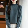 Comercio electrónico transfronterizo: Nuevo suéter de otoño/invierno 2026, una camiseta de punto de manga larga con cuello redondo semi-alto para usar en capas