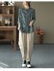 Exportação comércio exterior 2021 outono nova camisa floral vintage senhoras lapela manga comprida camisa moda cardigan top