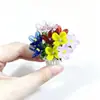 Ramo de Flores de Vidrio, Decoración de Mesa con Flores de Vidrio, Jarrón Pequeño con Maceta, Lirio de Calas, Tulipán, Regalo de Flor Pequeña Artificial