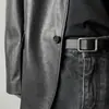 Cinto de Couro Casual para Homens, Cinto Não Poroso, High-End, Moderno, Fashion e Versátil, Cinto Decorativo Retrô para Terno Jeans Feminino