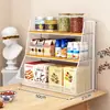 Estante de almacenamiento de escritorio, estante de bocadillos para encimera de mesa de cocina, caja de almacenamiento, estante organizador de varias capas, portadulces de té, portavasos para mesa de centro