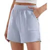 Shorts Color Crema para Mujer Verano Estilo Coreano Shorts Deportivos Cintura Suelta Adelgazantes Versátiles Ropa Exterior Shorts Deportivos de Color Sólido
