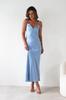 En Stock 25 Vestido Nuevo Transfronterizo Europeo y Americano con Tirantes Finos, Vestido de Satén de Moda sin Espalda con Lazos en la Cintura 68755