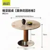 Mesa Redonda Estilo Antigo com Tampo de Pedra, Design Simples para Uso Doméstico, Adequada para Apartamentos Pequenos, Mesa de Jantar Redonda para Reuniões, Mesa de Jantar e Cadeiras Modernas, Madeira Maciça