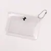 Portatarjetas transparente de alta calidad impreso con láser con mini broche de presión, monedero simple de PVC, protector de tarjeta de estudiante para el campus