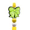 Bolígrafo accesorios con cuentas papelería divertida diy joyería de dibujos animados lazo de PVC cuentas desmontables en stock mayoreo