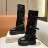Botas de Cavaleiro Versáteis e Modernas para Emagrecer Femininas Melade Pessoa Baixa Fivela Bota Longa na Perna Novo Estilo Primavera Outono 2026