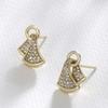 Pendientes Xuping Jewelry Micro-Incrustados con Circonita Completa Color Oro de 14K Nicho de Alta Gama Lujo Ligero Moda Europea y Americana para Mujeres