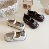 Zapatos de Cuero para Niñas 2026 Otoño Nuevos Estilo Princesa Zapatos Mary Jane para Niñas Cuadros Florales Suela Suave Versátiles Zapatos Pequeños de Cuero