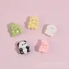 Miniaturas de animais em desenho animado, incluindo ursinhos de pelúcia e pandas, acessórios adesivos na cor creme, materiais para capa de celular e presilha de cabelo DIY, atacado