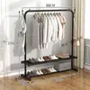 Secador de Ropa Sencillo para Dormitorio, Barra para Colgar Ropa de Pie, Secador de Ropa para Interiores, Estante para Ropa Ahorrador de Espacio para el Hogar