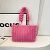 2025 Nuevo Bolso de Piel Bolso de Mano de Moda para Mujer Bolso de Hombro de Felpa Versátil Casual Bolso Grande para Axila Bolso Tote