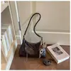 Bolso de Axila de Cuero Encerado Aceitado de Moda para Mujer, Nuevo Bolso HOBO Retro de Alto Valor Casual, Bolso Cruzado de Hombro Único Versátil y Elegante