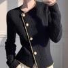 Chanel Style vinho tinto casaco suéter grosso para uso externo inverno chique natal feminino base interna cardigan de malha