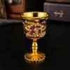 Copa de licor doméstica de alta calidad seleccionada, cáliz, metal vintage, europeo, creativo, adornos de vino al por mayor