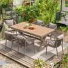 Aijia Mesas y Sillas de Patio al Aire Libre Jardín al Aire Libre Balcón Ocio Cafetería Mesa de Comedor Silla de Cuerda para Casa de Huéspedes
