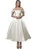 Vestido de Cetim Ombro a Ombro para Comércio Exterior e Vendas Transfronteiriças, Adequado para Noivado, Casamento, Festa de Noiva, Banquete e Vestido de Noite