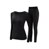 Conjunto de Roupa Térmica Ultra-Fina Invisível para Mulheres Camada Base Beleza da Pele Conjunto Térmico de Blusa e Calça