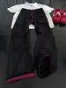 Pantalones de trabajo casuales con diseño multibolsillos en contraste negro y rojo para hombre, pantalones de pierna ancha rectos y holgados de tendencia street style con cordón