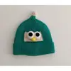 Touca de Bebê Inverno Estilo Coreano Touca de Urso para Meninos e Meninas, Touca de Lã Tricotada Infantil, Boina de Cor Sólida, Touca Engrossada com Proteção para Orelhas