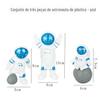 Decoração de bolo de aniversário de Astronauta Espacial para crianças Galáxia Universo decoração planeta preto e branco nave espacial plug-in de ano