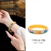 Pulseira de Prata Pura 99,9% com Filigrana Antiga Vazada Esmaltada "Mil Milhas de Rios e Montanhas" para Mulheres, Estilo Nacional Vintage, Presente de Ano Novo para Mãe