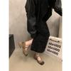 Marca de Moda Sentido Zapatos Mary Jane Franceses de Tacón Alto Otoño e Invierno Nuevos Mocasines Vintage Zapatos de Una Capa Zapatos de Mujer Negros