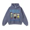 Sudadera con Estampado de Banda Otoño e Invierno Diseño de Sudadera con Capucha Callejera Europea y Americana Street Retro Talla Grande Holgada Sudadera