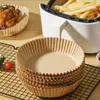 Pratos de Papel para Air Fryer, Papel Absorvente de Óleo, Pratos de Papel para Assar, Tigelas de Papel de Silicone de Grau Alimentício para Uso Doméstico no Atacado