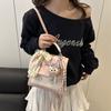 Nova Bolsa de Ombro Fofa Estilo Coreano 2025 Simples Estampada Estilo Estrangeiro Nicho Mochila Estilo Faculdade para Trabalho
