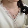 Collar Romántico de Flor de Rosa en Plata de Ley S925 para Mujer, Estilo Coreano de Alta Gama, Cadena de Cuello Versátil de Moda Estilo Ins