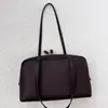 2025 Nueva Bolsa de Cuero Genuino para Bowling Bajo el Brazo de Mujer Gran Capacidad Simple para Viajes Diarios Hombro Tote Boston