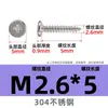 Tornillos Autorroscantes de Acero Inoxidable 304 Cabeza C Cruz Plana Cabeza Ultra-Delgada Punta Cruz Cola Tornillos M2M3M3.5M6