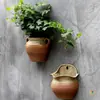 Vaso de Flor de Cerâmica de Parede, Sem Furos, Decoração de Parede Suspensa Personalizada para Suculentas de Varanda Recipiente para Flores