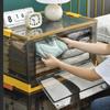Caja de almacenamiento plegable de plástico para el hogar, caja de almacenamiento grande para ropa y juguetes, caja de almacenamiento plegable apilable con rodillo