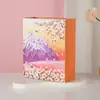 Sacola de Papel Kraft para Chá de Leite Sacola Tote com Flores Sacola de Presente de Aniversário com Logo Colorido Impresso Sacola Tote de Papel
