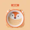 Conjunto de Tigela e Colher Infantil de Fibra de Bambu Desenho Animado Fofo Tigela para Refeição de Bebê Personalizada Tigela de Arroz Tigela de Sopa