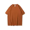 Camiseta Masculina Cruzada Ag280G Pesada Solta Oversize Tendência Marca Versátil Estudante Algodão Puro Gola Redonda Manga Curta Camisa Publicitária
