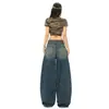 Jeans Anchos Relajados Estilo Retro de Hong Kong Color Naranja Infantil para Mujer, Diseño Plisado Versátil que Alarga la Figura, Pantalones de Pierna Ancha
