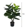 Plantas artificiales tropicales de estilo nórdico, incluyendo Ficus lyrata y plantas de caucho, para salas de estar interiores, escaparates de tiendas de ropa y arreglos de macetas de pie